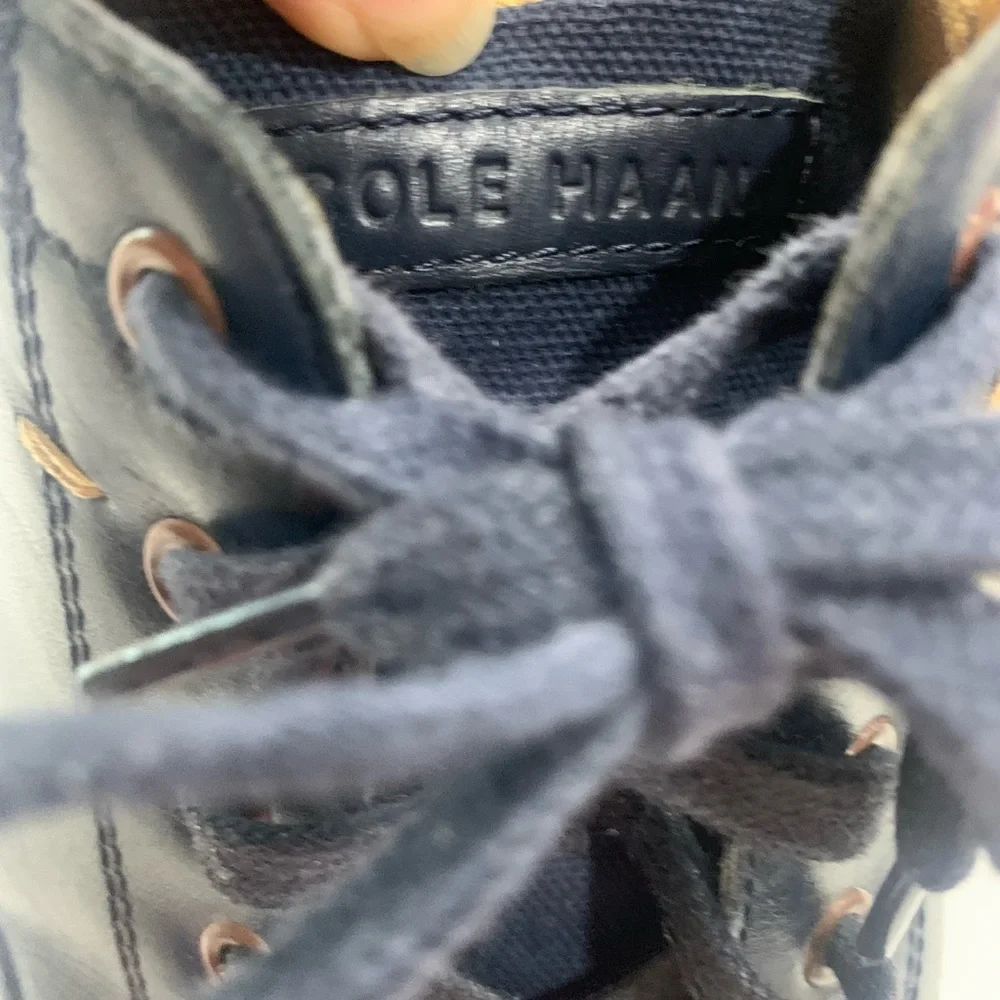 Cole Haan Men’s Navy Blue Leather Upper Boat‎ Shoes. Size 11 1/2